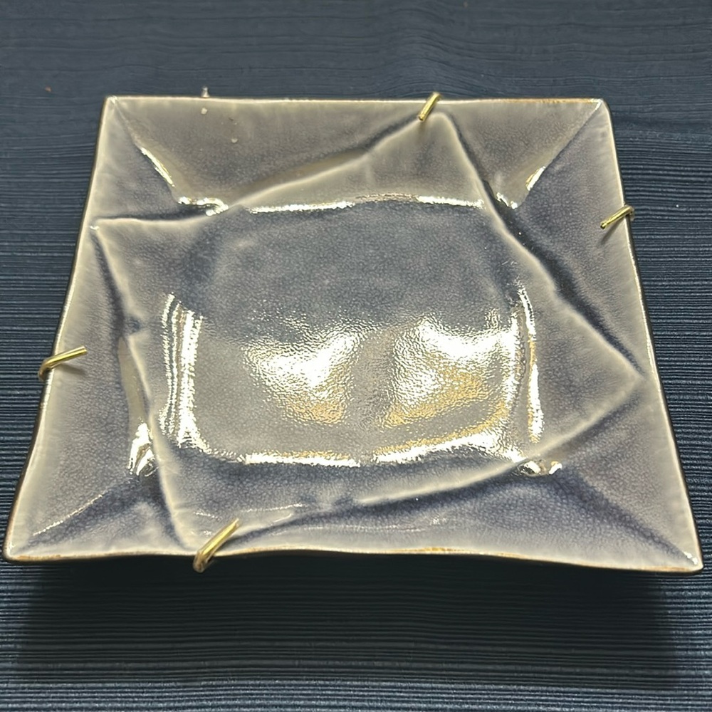 Ceramic Blue/lavender plate with wall mount